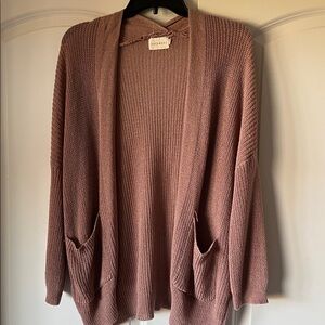 Dreamers Dusty Rose Open-Front Cardigan
